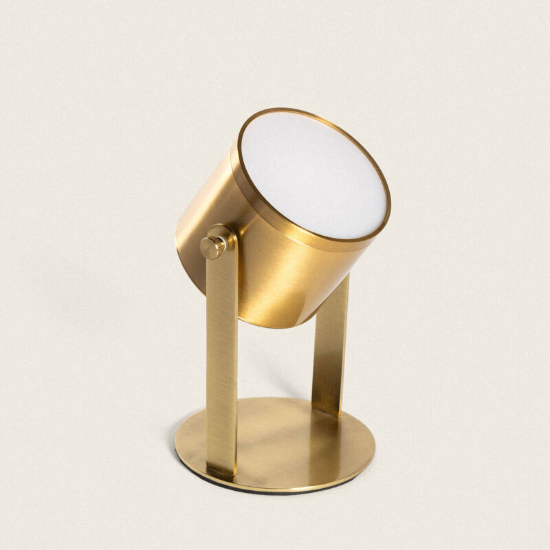 foto del prodotto lampada da tavolo led 6w portatile con batteria usb ricaricabile devin oro