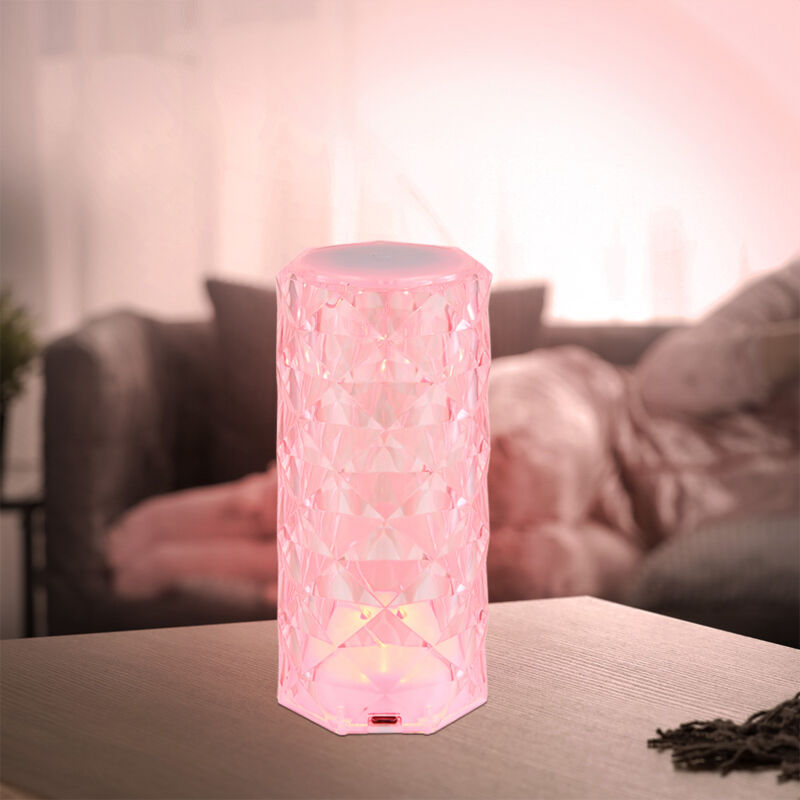 foto del prodotto lampada da tavolo led dimmerabile lampada da tavolo lampada da soggiorno lampada da comodino in cristallo lampada ricaricabile, cavo usb, colori