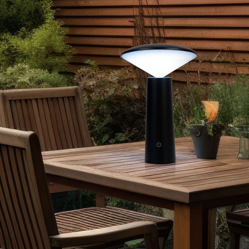 foto del prodotto lampada da tavolo led giardino luce da esterno lampada da tavolo da esterno a batteria, dimmerabile cct orientabile ip44, 2w 200lm 3000k 4750k 6500k,
