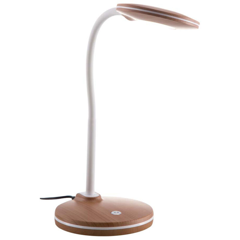 foto del prodotto lampada da tavolo led in legno lampada da tavolo touch dimmerabile lampada da comodino a collo d oca, 3,5w 300lm bianco caldo, dxh 13,2x32 cm