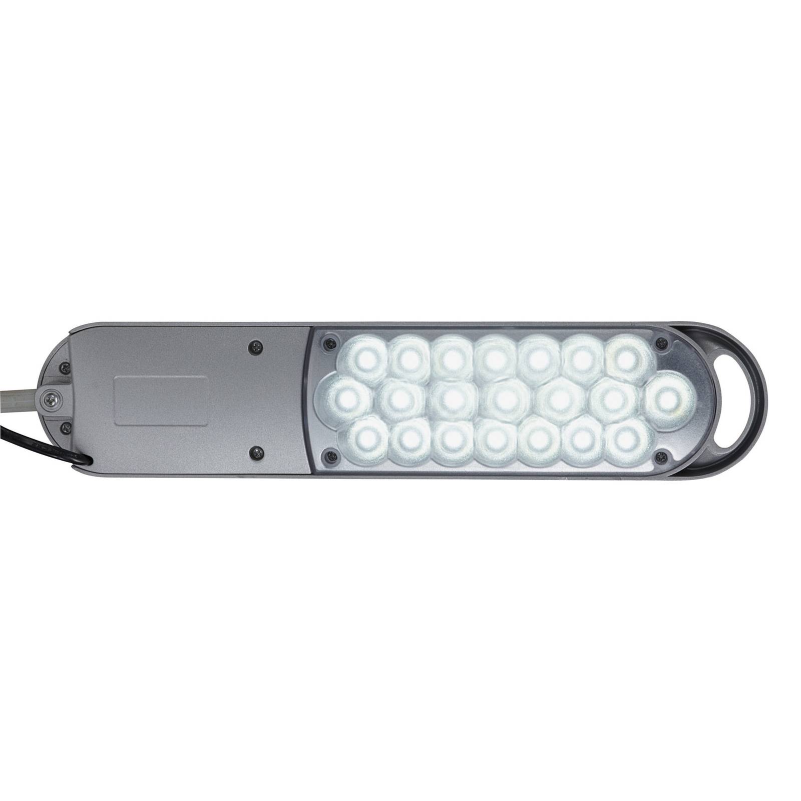 foto del prodotto lampada da tavolo led maulatlantic, argento, altezza 38 cm, base a morsetto