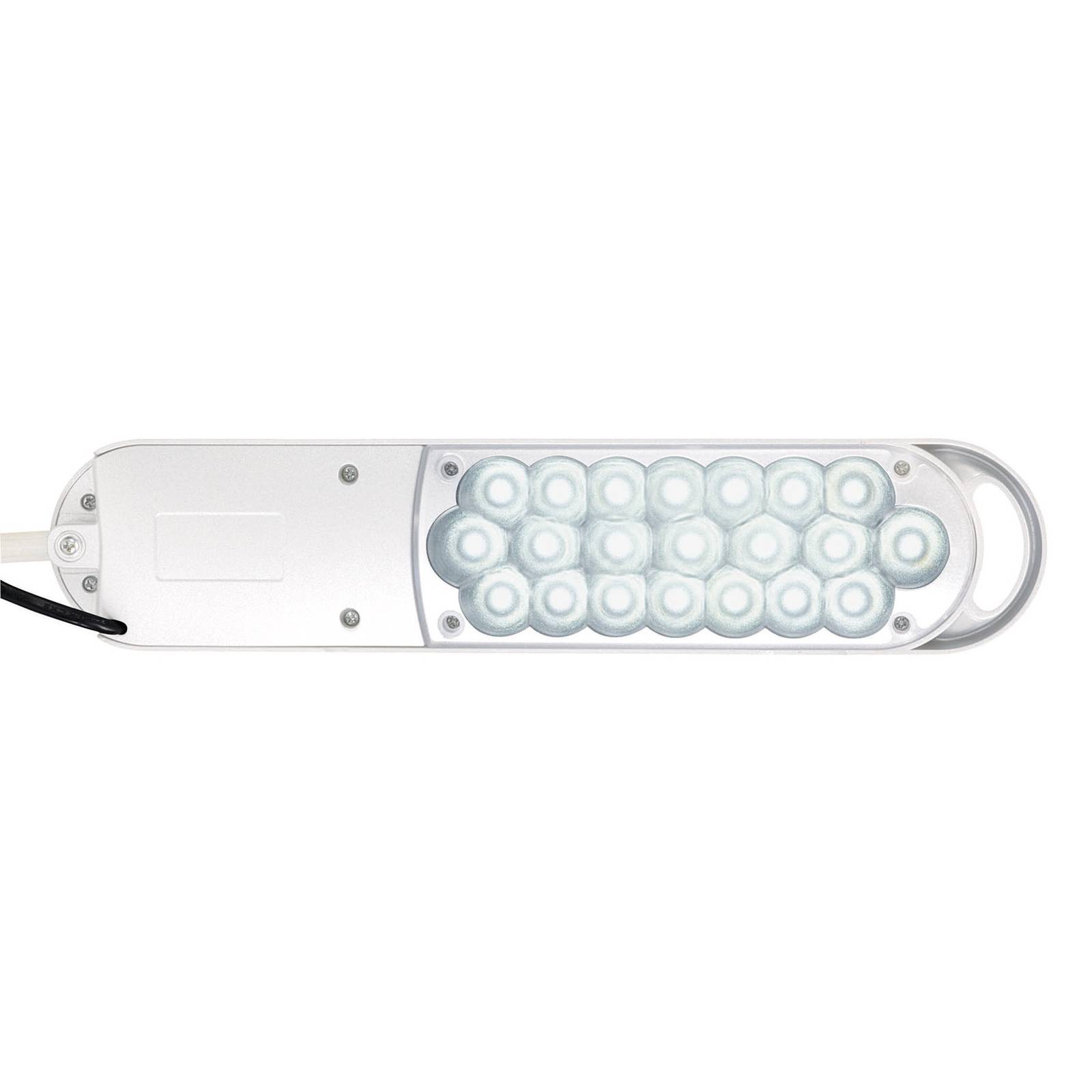 foto del prodotto lampada da tavolo led maulatlantic, bianca, altezza 38 cm, base a morsetto