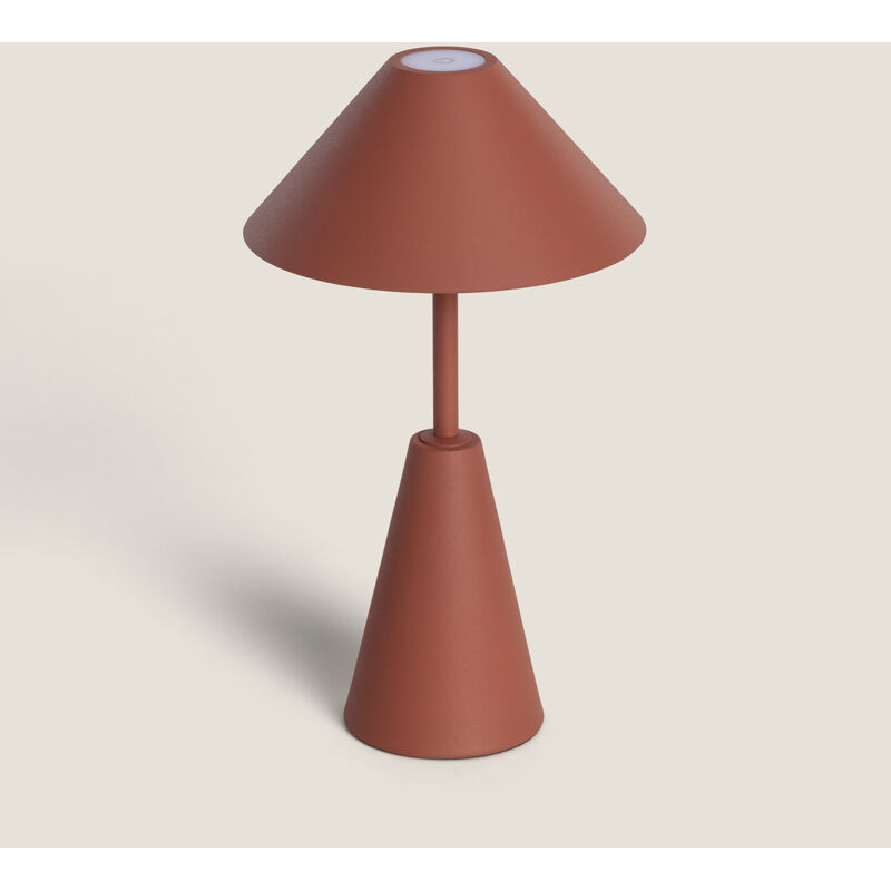 foto del prodotto lampada da tavolo led portatile 3w per esterni metallo con batteria ricaricabile chamle marrone