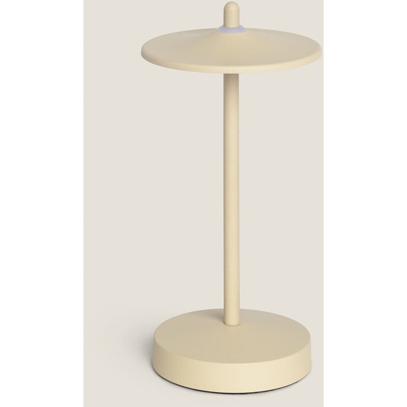 foto del prodotto lampada da tavolo led portatile per esterni con batteria usb ricaricabile milevani beige