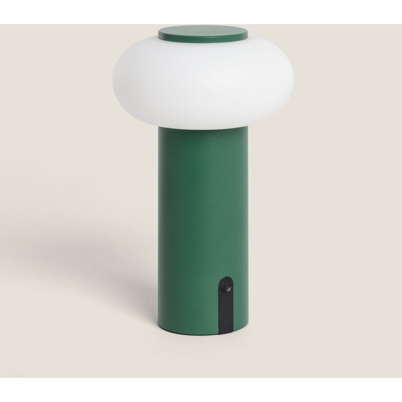 foto del prodotto lampada da tavolo led portatile per esterni metallo con batteria ricaricabile katse verde