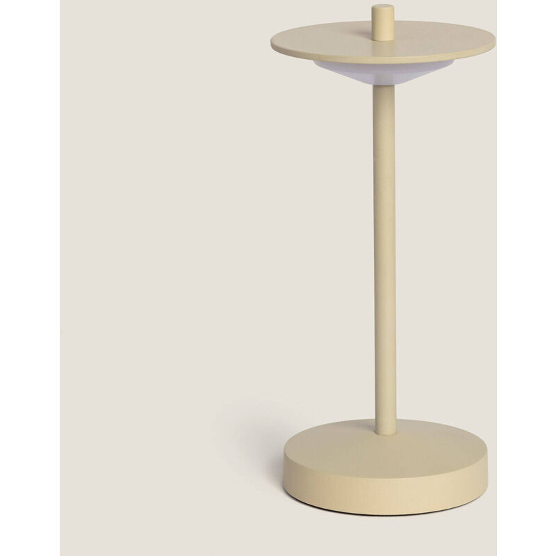 foto del prodotto lampada da tavolo led portatile per esterni metallo con batteria usb ricaricabile estepona beige