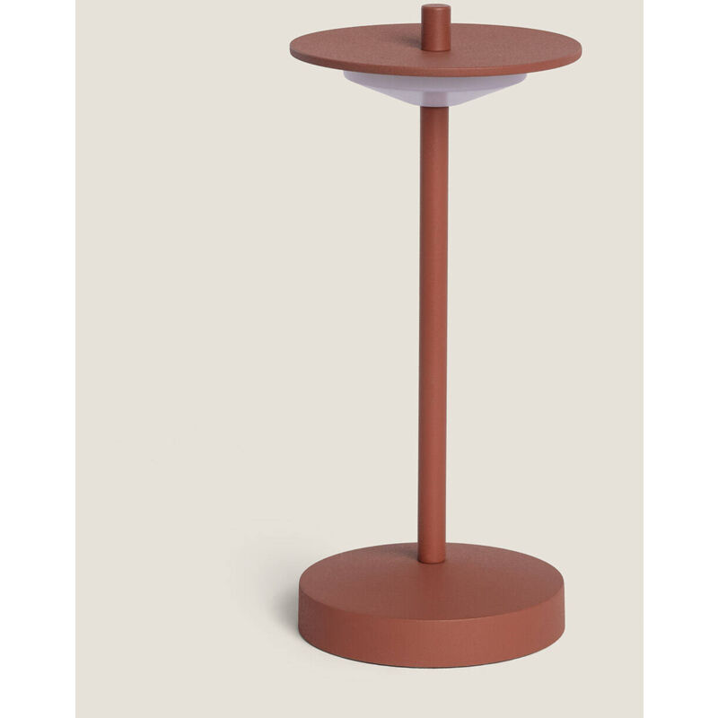 foto del prodotto lampada da tavolo led portatile per esterni metallo con batteria usb ricaricabile estepona terracotta