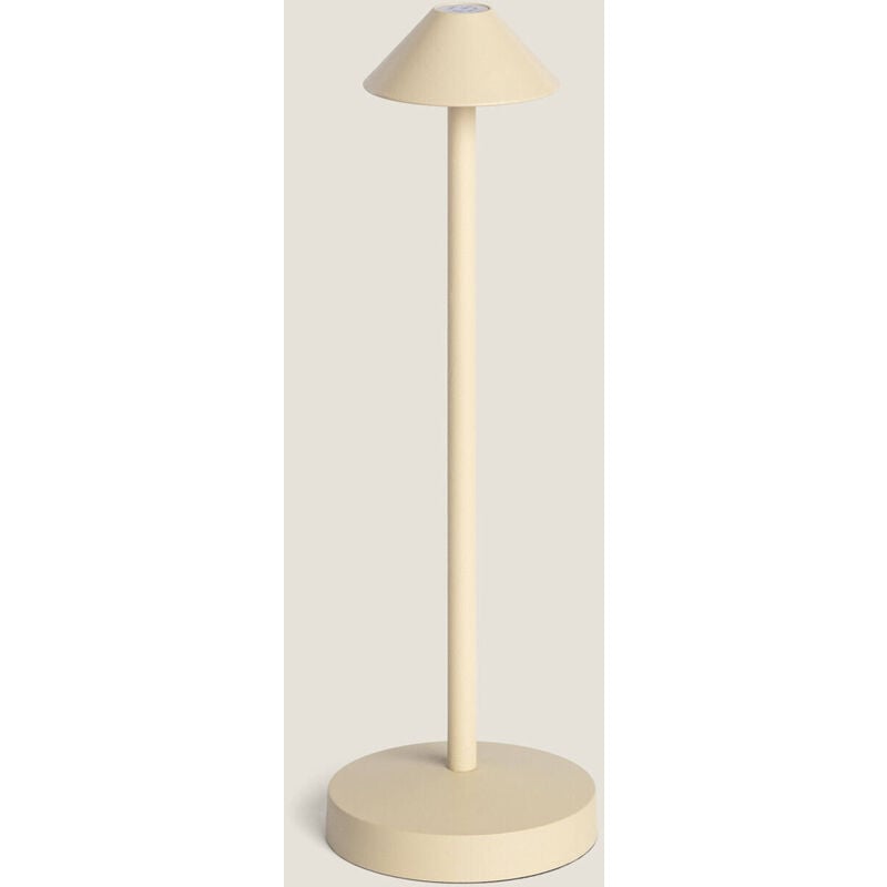 foto del prodotto lampada da tavolo led portatile per esterno metallo con batteria ricaricabile magatzi beige