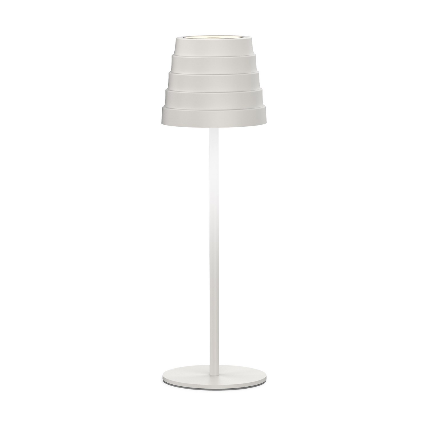 foto del prodotto lampada da tavolo led ricaricabile ip54 colore bianco mod. maya