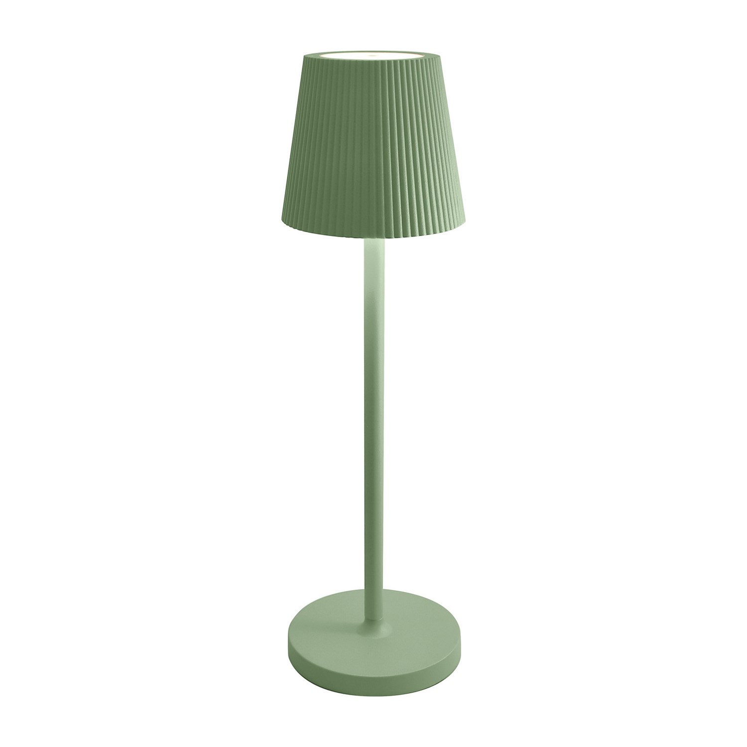 foto del prodotto lampada da tavolo led ricaricabile ip54 colore verde salvia mod. emma