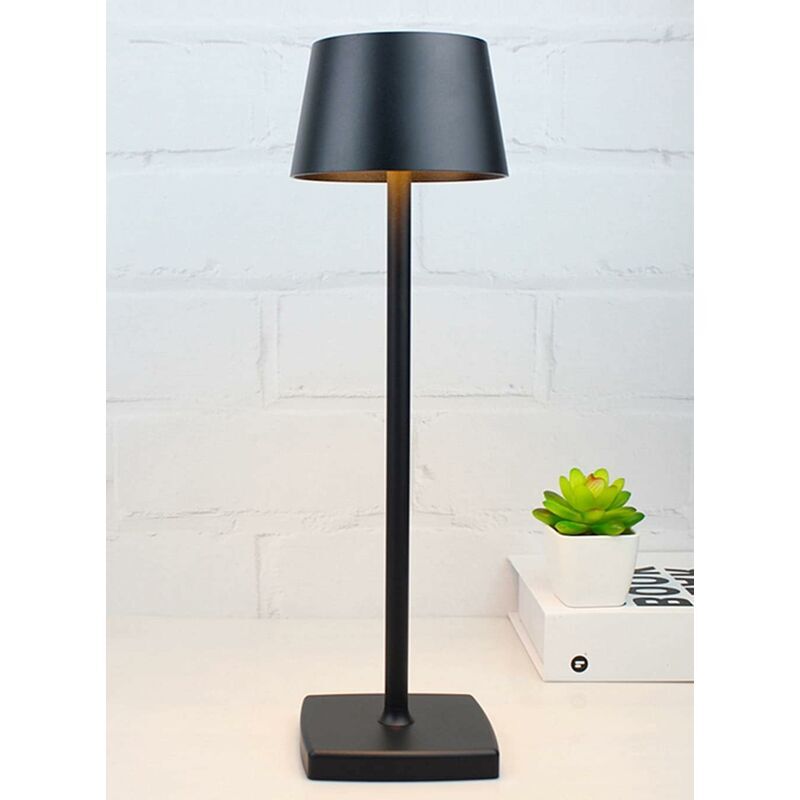 foto del prodotto lampada da tavolo led ricaricabile senza fili, luce usb portatile in metallo, mini piccola lampada notturna per ristoranti all aperto, bar,