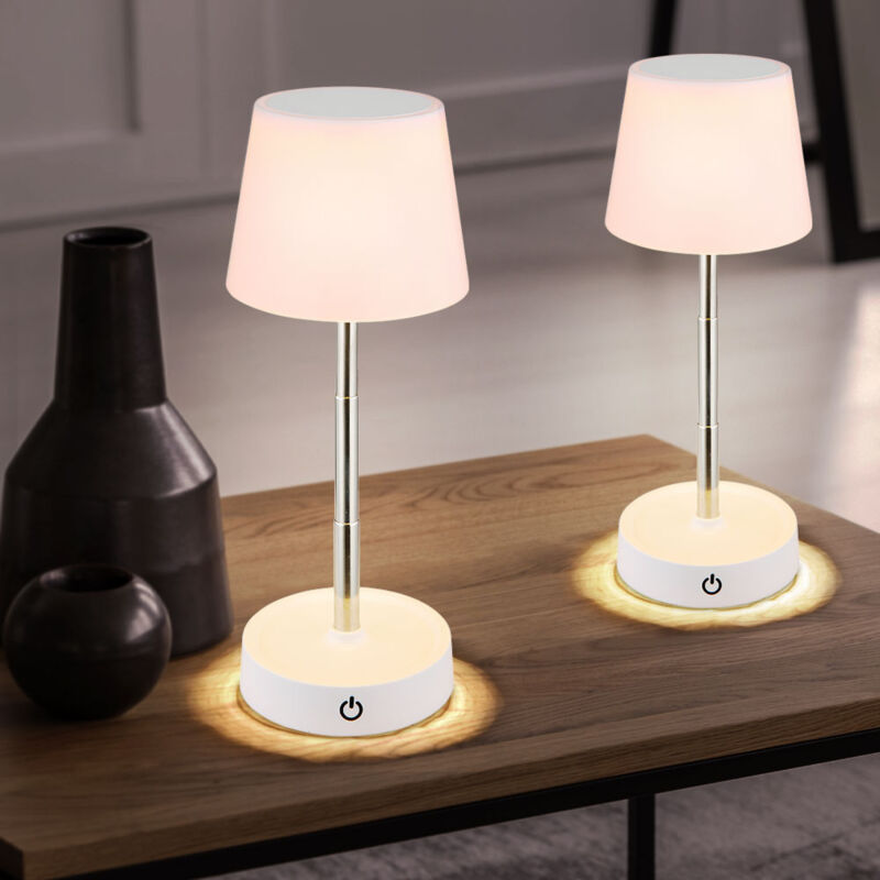 foto del prodotto lampada da tavolo led touch dimmer ricaricabile lampada da tavolo regolabile in altezza lampada da comodino bianca, 1,2w 80lm bianco caldo, dxh 10,5