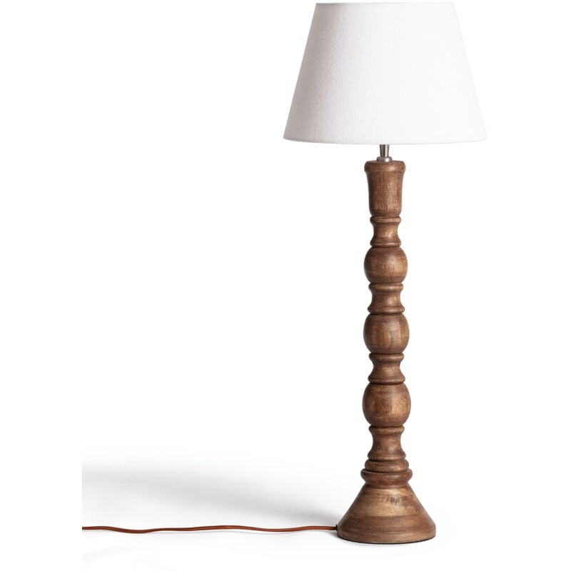foto del prodotto lampada da tavolo legno anand iluzzia bianco