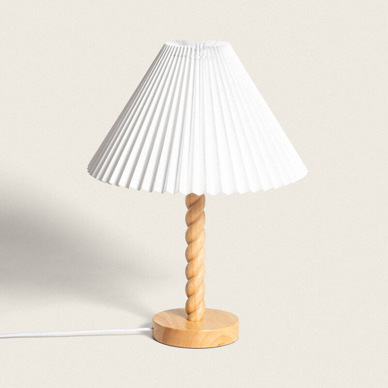 foto del prodotto lampada da tavolo legno moorea bianco