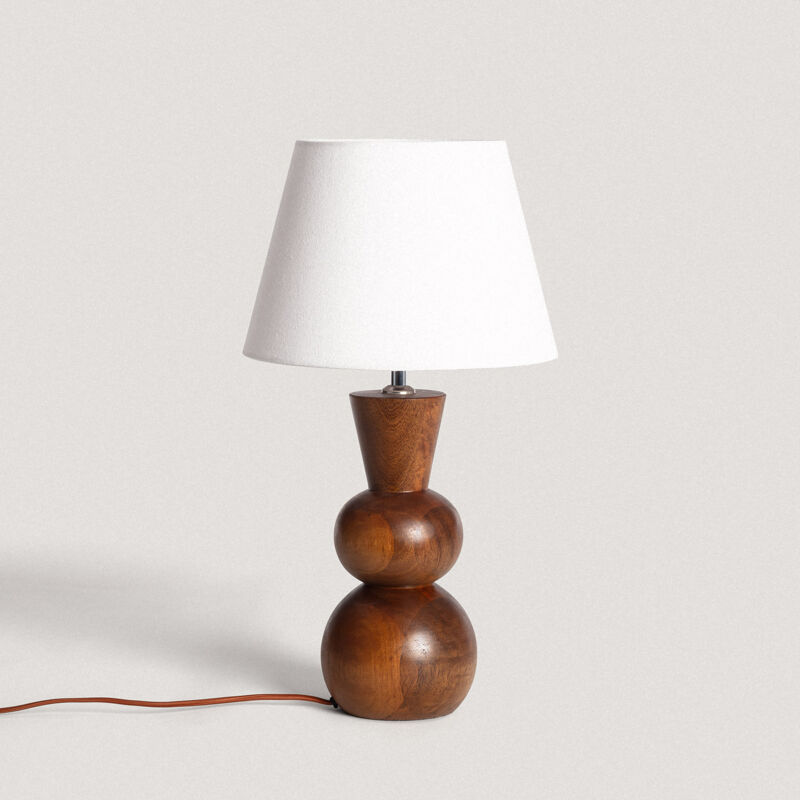 foto del prodotto lampada da tavolo legno vinda iluzzia bianco