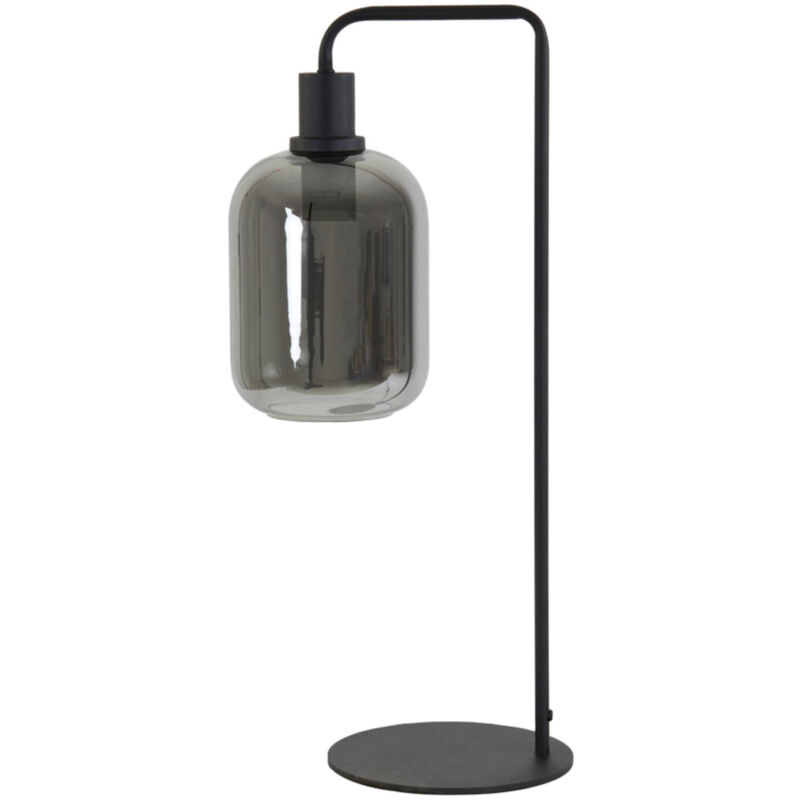 foto del prodotto lampada da tavolo lekar nero vetro metallo light living