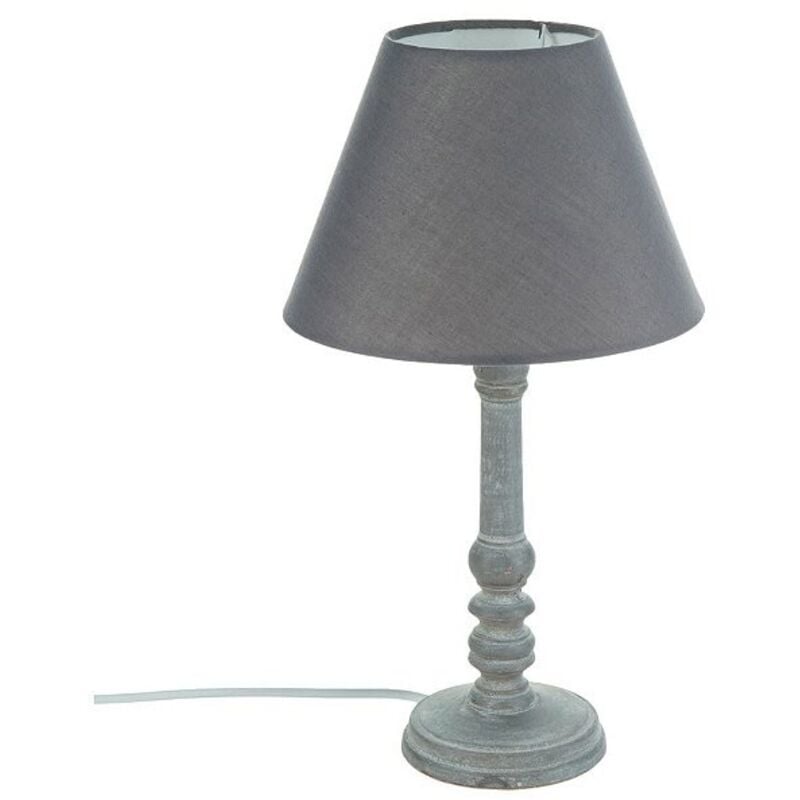 foto del prodotto lampada da tavolo leo d.20xh36cm in legno grigio
