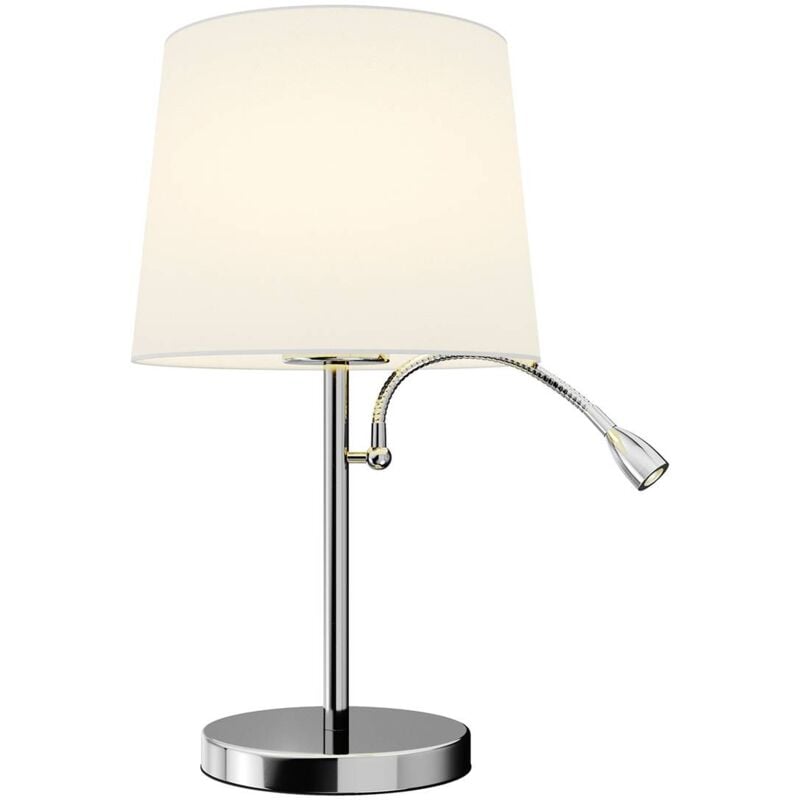 foto del prodotto lampada da tavolo lindby benjiro, bianca, tessile, lampada da lettura, 52 cm