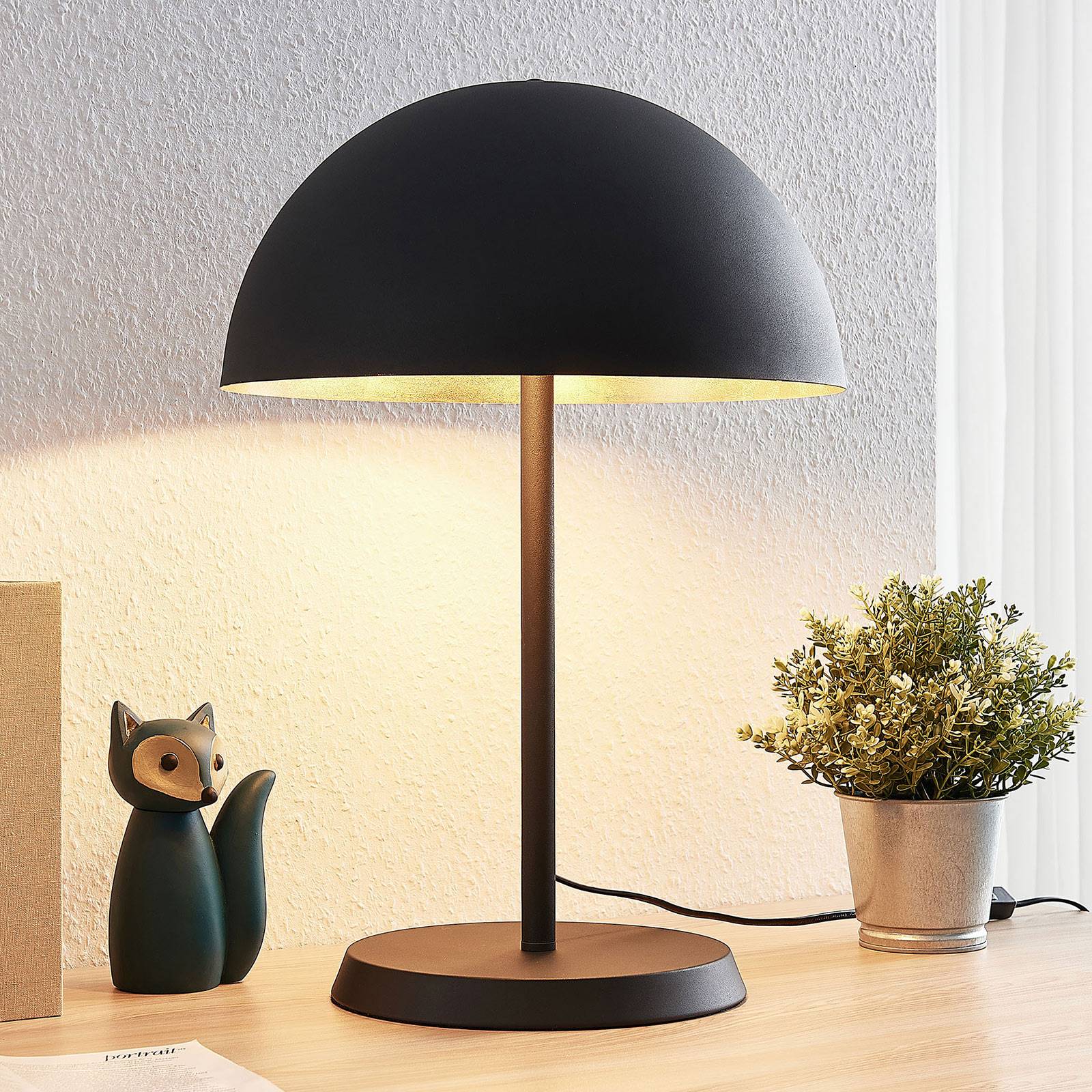 foto del prodotto lampada da tavolo lindby idalene, altezza 51 cm, nero, metallo