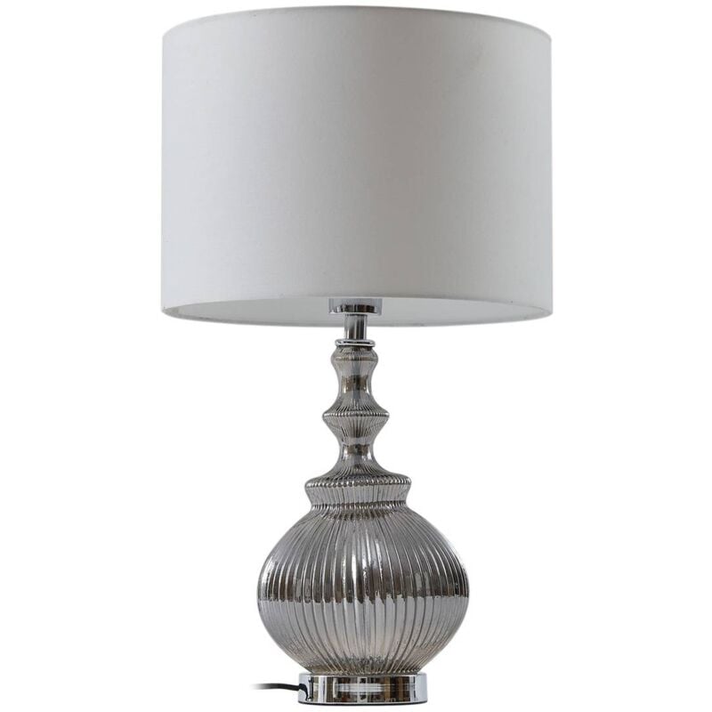 foto del prodotto lampada da tavolo lindby loraine, bianco grigio, vetro, 33 cm, e27