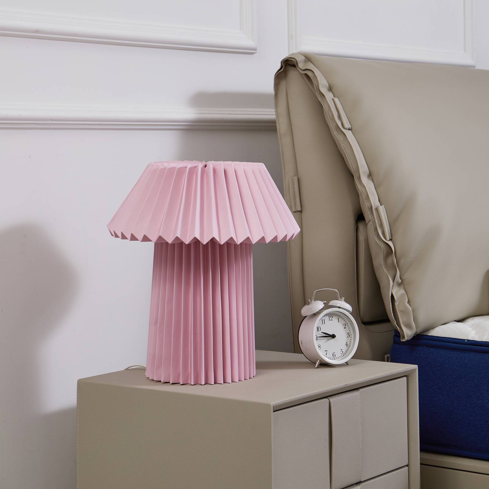 foto del prodotto lampada da tavolo lindby magali, rosa, carta, 34 cm, e14