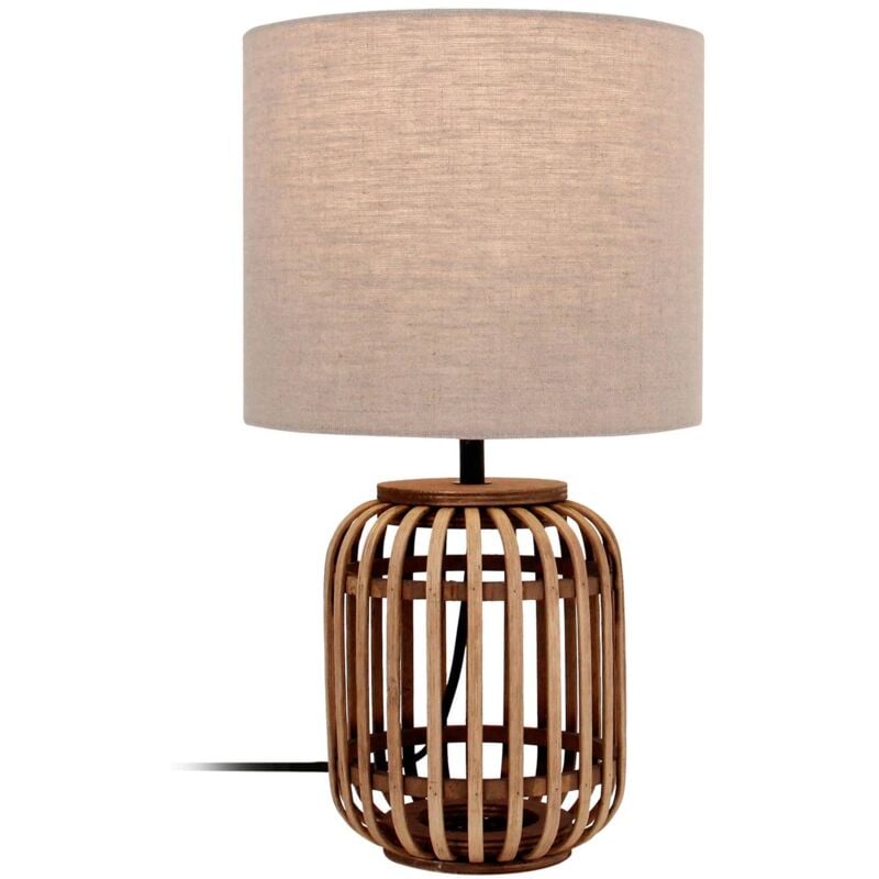 foto del prodotto lampada da tavolo lindby marzanna, grigio, bamb , 42,5 cm, e27