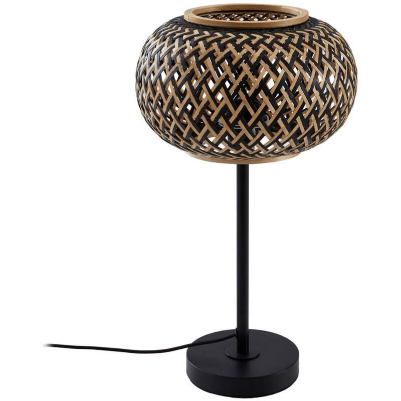 foto del prodotto lampada da tavolo lindby nerys, nero, bamb , 28 cm