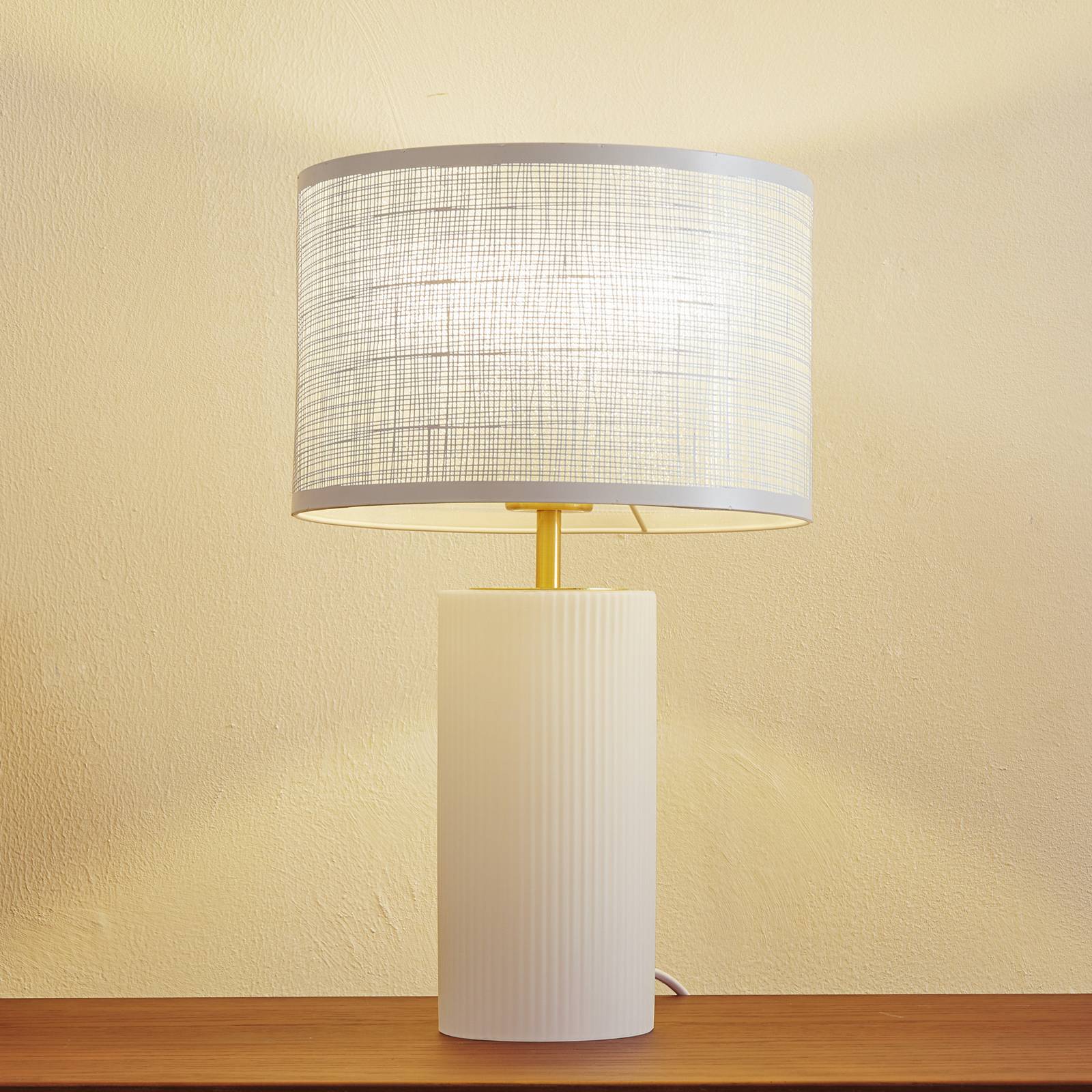 foto del prodotto lampada da tavolo lindby sorscha, bianco, ferro, 26 cm