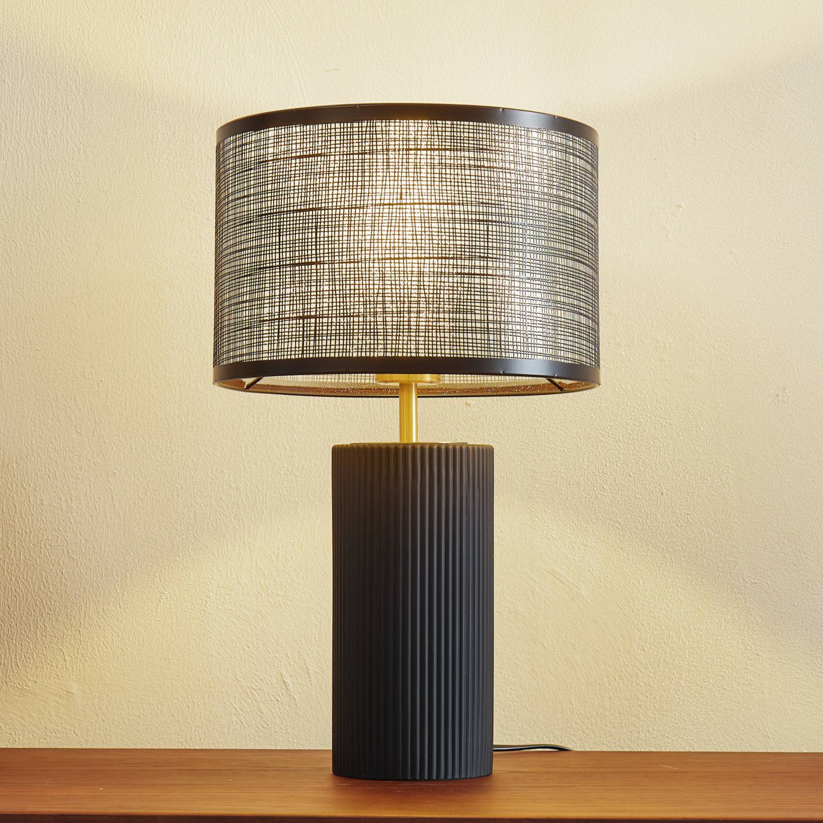 foto del prodotto lampada da tavolo lindby sorscha, nero, ferro, 26 cm