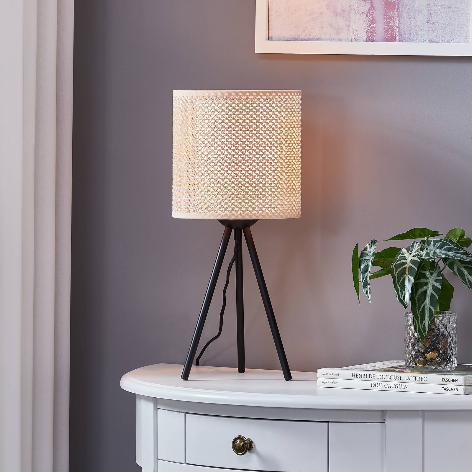 foto del prodotto lampada da tavolo lindby soula, 20 cm, beige, plastica, e27