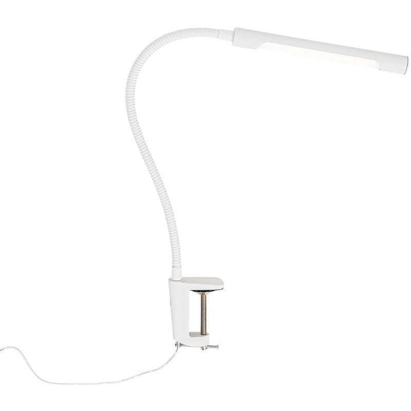 foto del prodotto lampada da tavolo lionard moderno acciaio bianco oblungo non sostituibile led max. 1 x 6.5 watt qazqa
