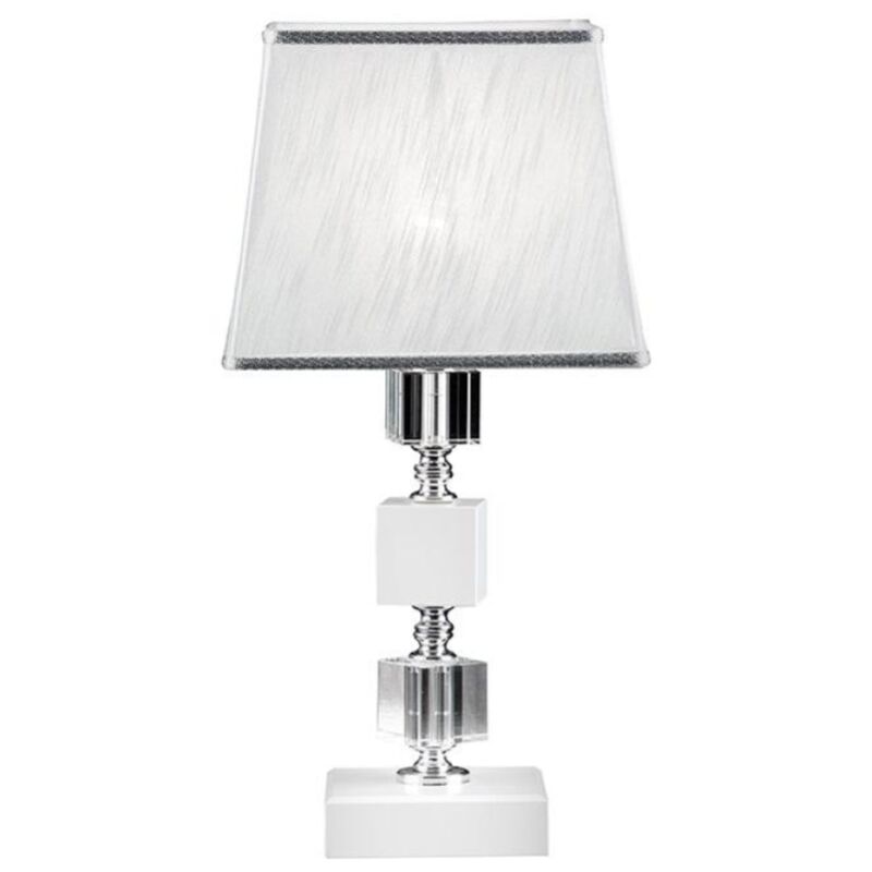 foto del prodotto lampada da tavolo livia in cristallo bianco 20x43 cm