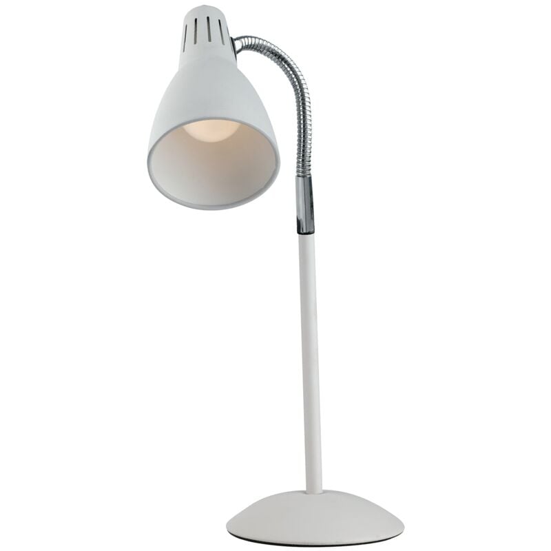 foto del prodotto lampada da tavolo logiko in metallo bianco con diffusore orientabile 
