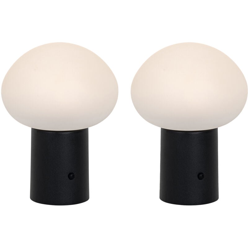 foto del prodotto lampada da tavolo louise design plastico,alluminio nero bianco tondo non sostituibile led max. 1 x 3 watt qazqa