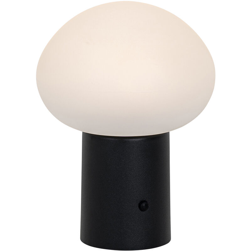 foto del prodotto lampada da tavolo louise design plastico,alluminio nero tondo non sostituibile led max. 1 x 3 watt qazqa