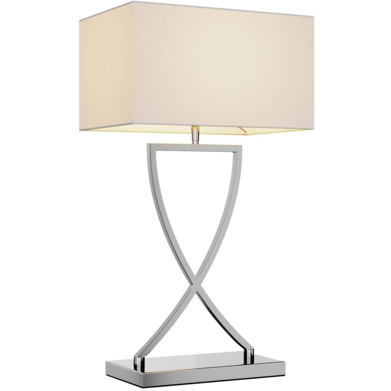 foto del prodotto lampada da tavolo lucande evaine, cromo bianco, metallo, 66 cm, e27