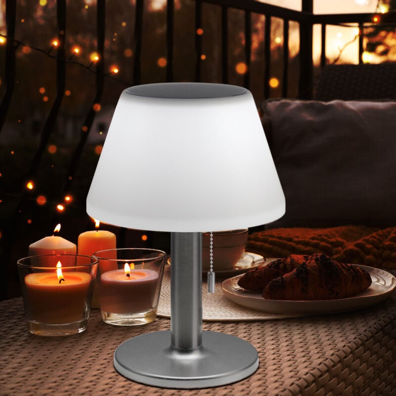 foto del prodotto lampada da tavolo luce solare lampada da esterno lampada da patio lampada da tavolo balcone, ip44 resistente agli spruzzi batteria interruttore a