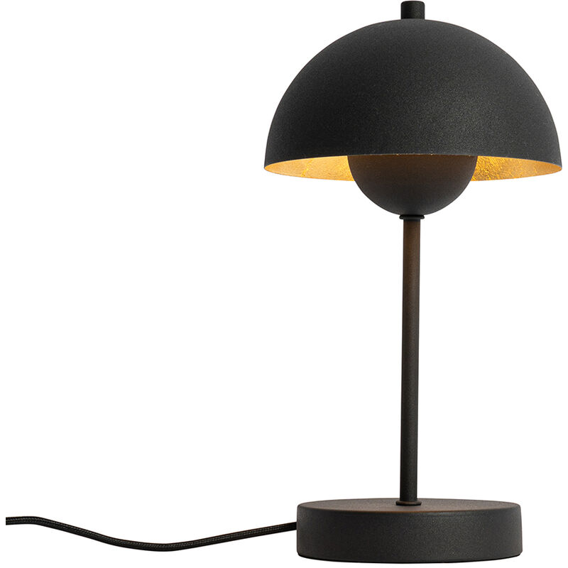 foto del prodotto lampada da tavolo magnax retr acciaio,plastico nero oro tondo max. 1 x watt qazqa