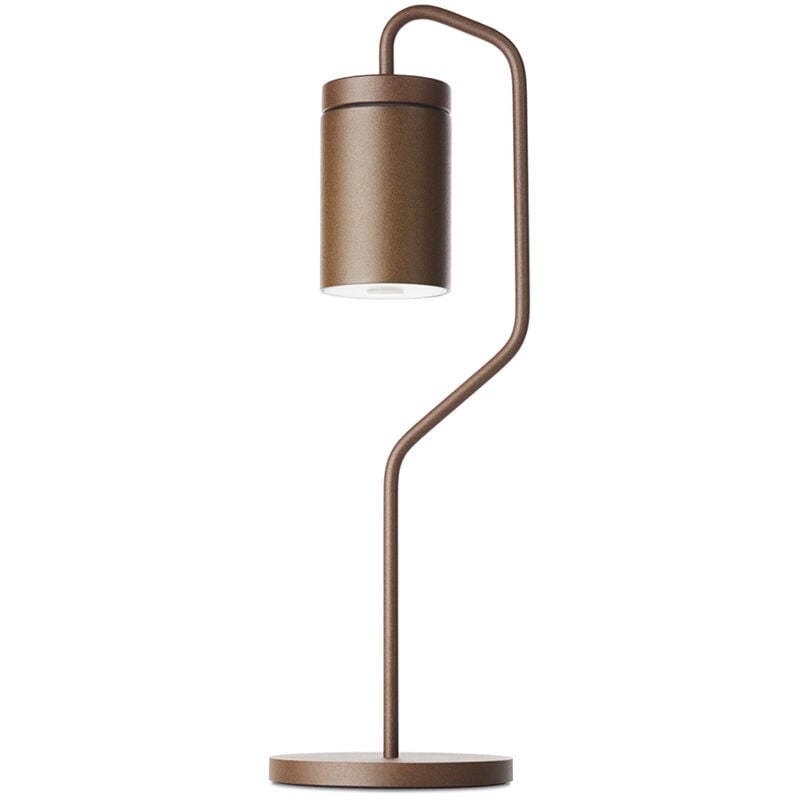 foto del prodotto lampada da tavolo magnet in alluminio colore corten led 2,2w 255lm 3000k ip54 carica usb con magnete