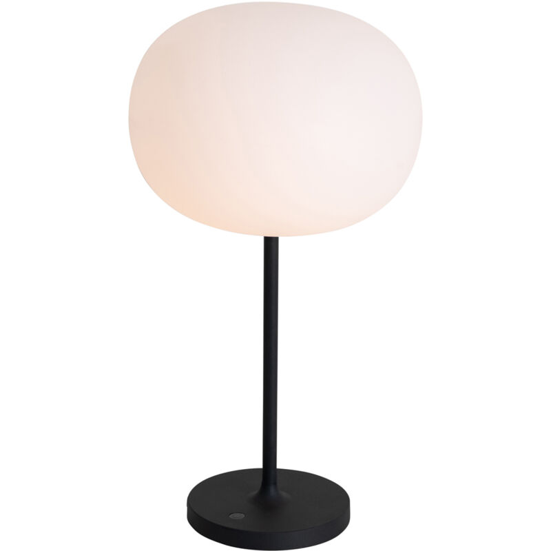 foto del prodotto lampada da tavolo maloi moderno alluminio,plastico nero bianco tondo non sostituibile led max. 1 x 1.1 watt qazqa