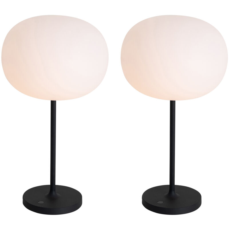 foto del prodotto lampada da tavolo maloi moderno alluminio,plastico nero bianco tondo non sostituibile led max. 1 x 1.1 watt qazqa