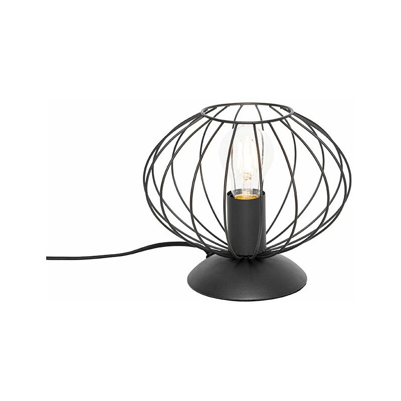 foto del prodotto lampada da tavolo margarita design acciaio nero tondo max. 1 x watt qazqa