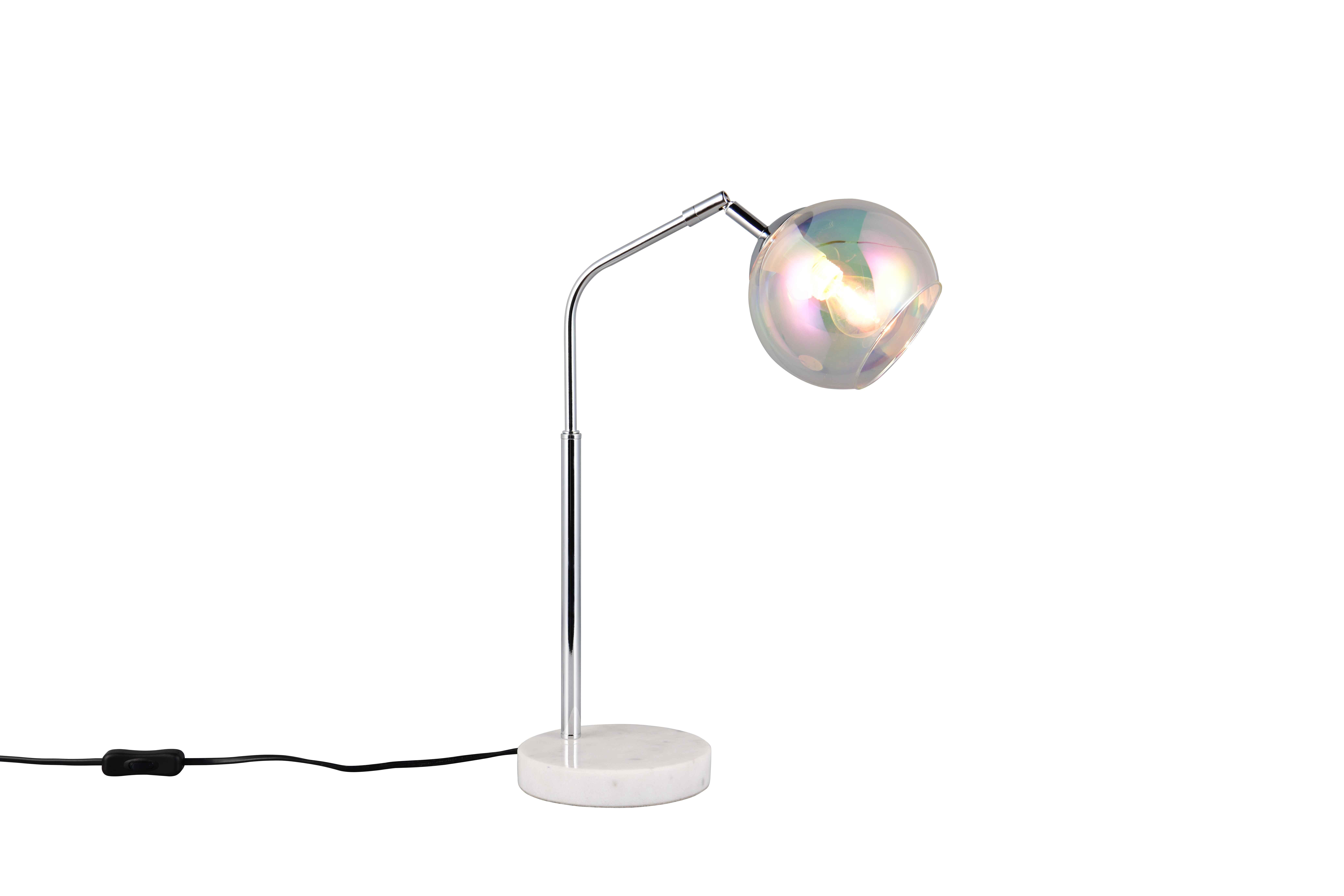 foto del prodotto lampada da tavolo, metallo e vetro, cromo, h 45 cm, paxton