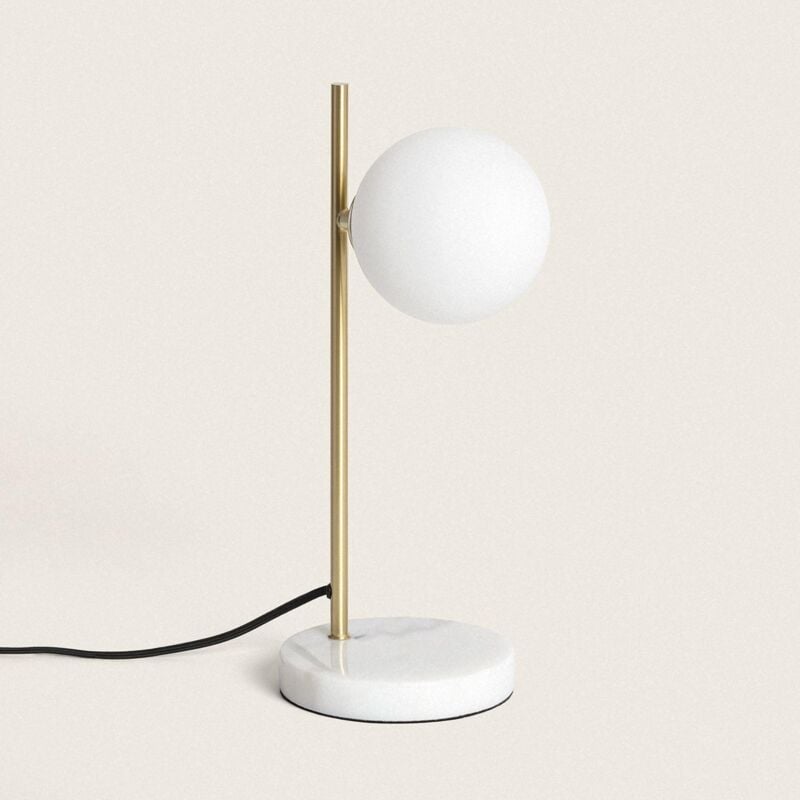foto del prodotto lampada da tavolo metallo e vetro lune bianco