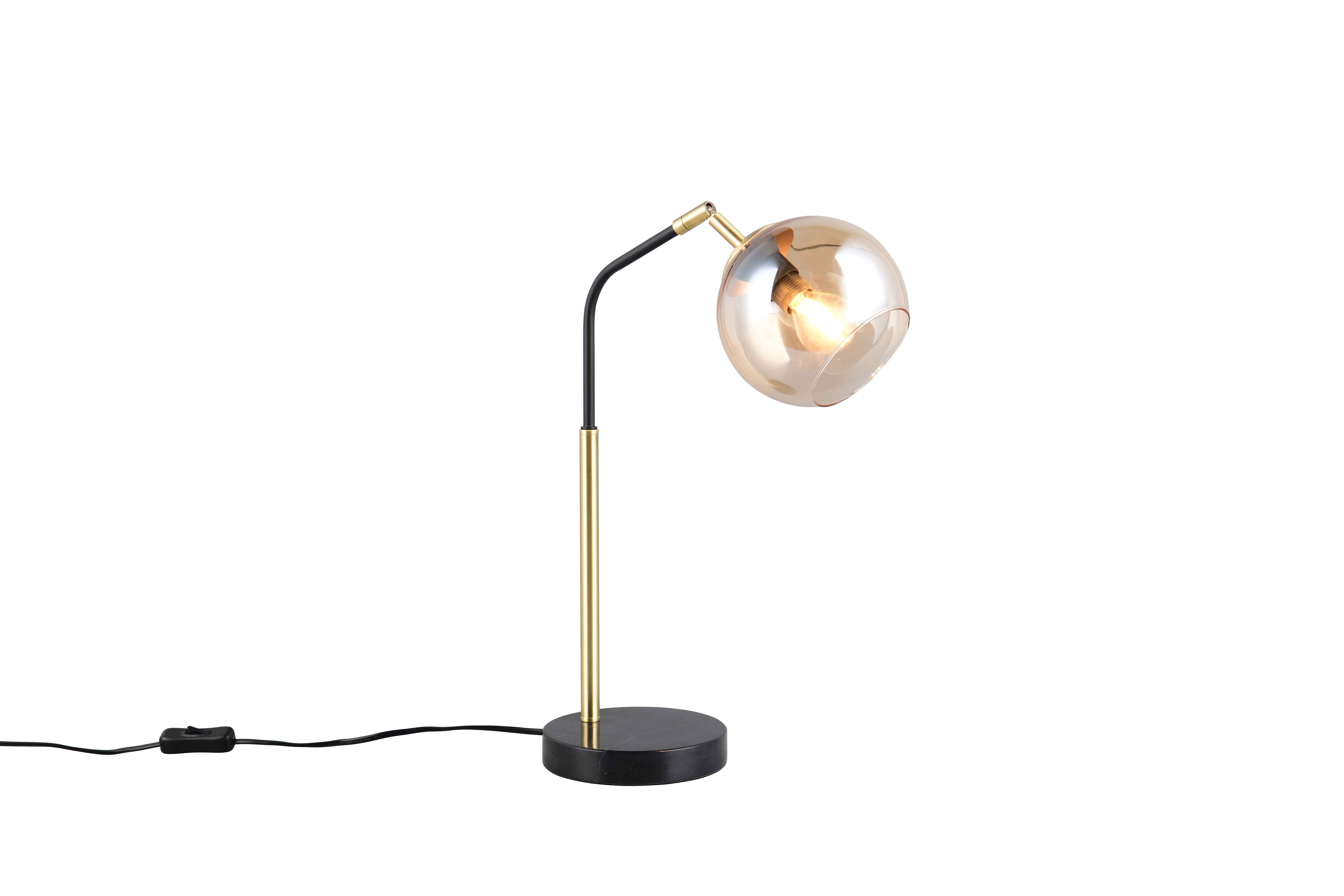 foto del prodotto lampada da tavolo, metallo e vetro, nero e oro, h 45 cm, paxton