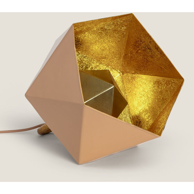 foto del prodotto lampada da tavolo metallo gold elia beige