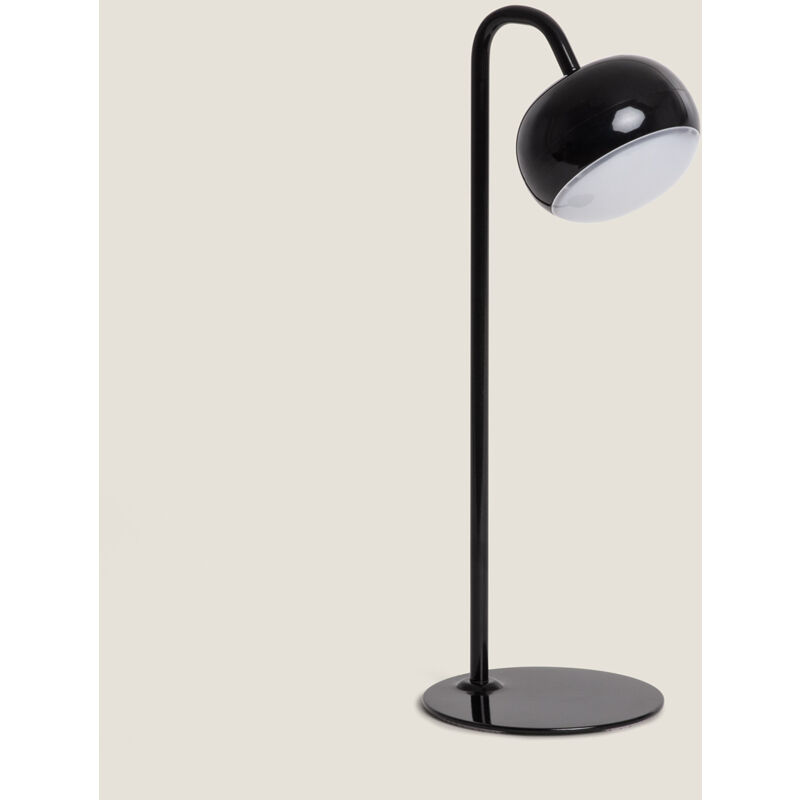 foto del prodotto lampada da tavolo metallo led 3w con batteria ricaricabile usb tunja nero