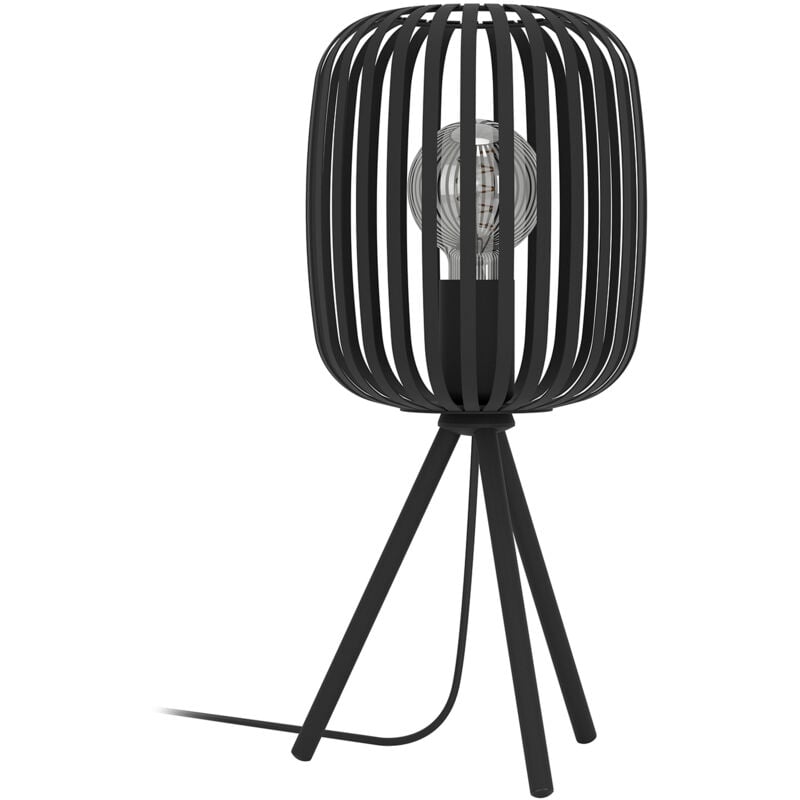 foto del prodotto lampada da tavolo minimal romazzina acciaio nero 1 luce e27