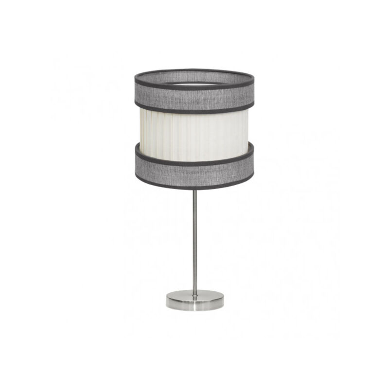 foto del prodotto lampada da tavolo modello home nickel con paralume bicolore fabrilamp