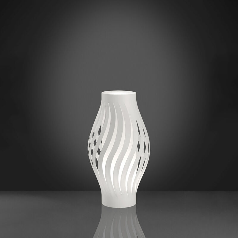 foto del prodotto lampada da tavolo moderna 1 luce helios in polilux bianco h21 made in italy